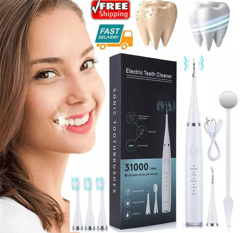 Nettoyeur Électrique Anti-Tartre : Sourire Puissant + 3 Brosses – Confiance Beauté Max !